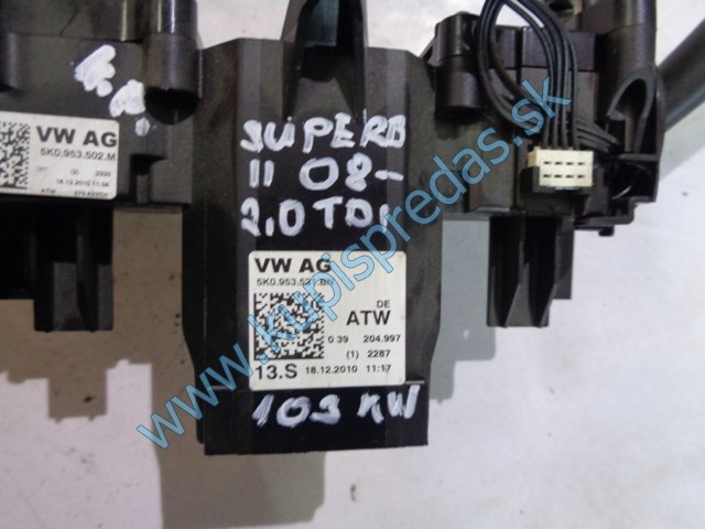 združený prepínač na škodu superb II, 5K0953502M